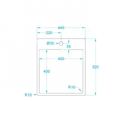 Caressi Küchenspüle CAPP40KR10 B44XL52XD18.5 cm nahtloser Stecker 1208920666