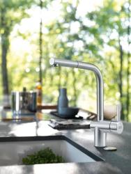 Franke Atlas Neo Küchenarmatur mit Zugauslauf, Edelstahl gebürstet115.0521.438