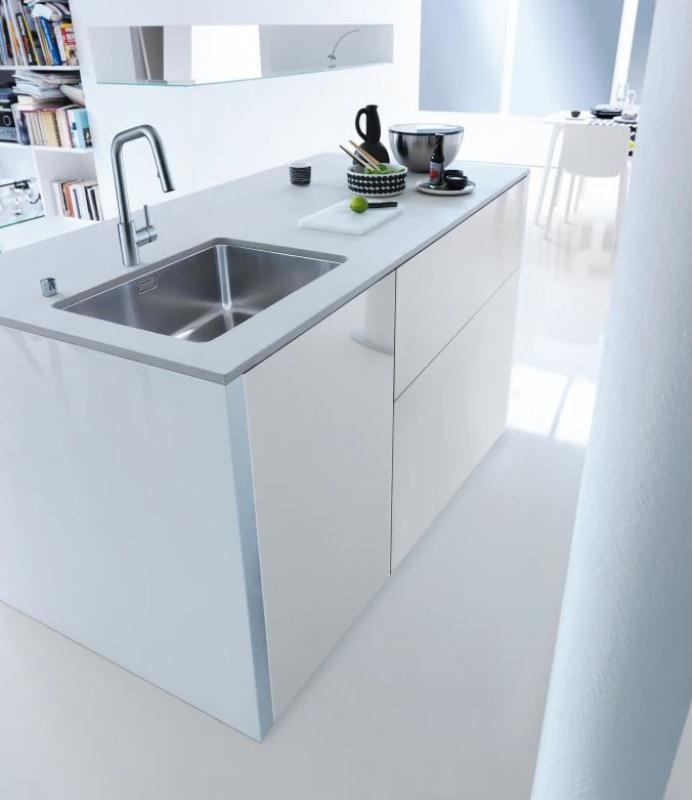 Franke Kubus Küchenarmatur, ausziehbare Handbrause, Edelstahl 115.0529.207