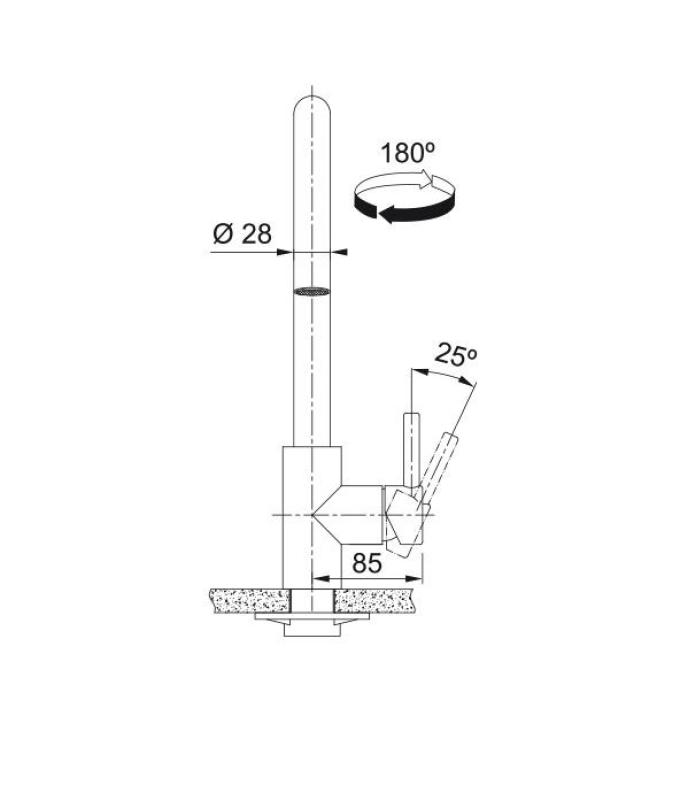 Franke Kubus Küchenarmatur, ausziehbare Handbrause, Edelstahl 115.0529.207