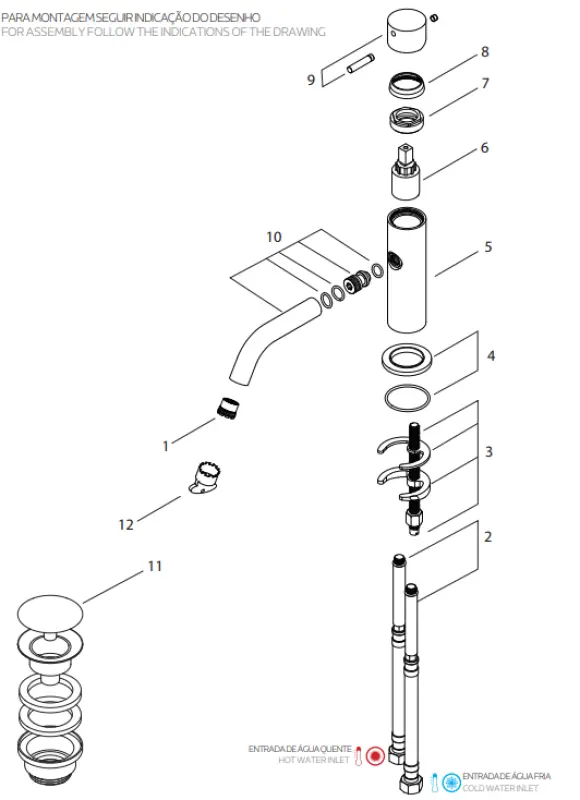 Waterevolution Flow Waschtischarmatur PVD gebürstet Gun Metal T110GME
