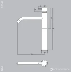Waterevolution Flow Waschtischarmatur, PVD Gun Metal T115GME