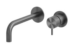 Waterevolution Flow Einbau-Waschtischarmatur PVD Gun Metal mit Auslauf 15 cm T116BME-15