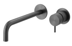 Waterevolution Flow Einbau-Waschtischarmatur PVD Gun Metal mit Auslauf 21 cm T116BGME-21