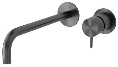 Waterevolution Flow Einbau-Waschtischarmatur PVD Gun Metal mit Auslauf 25 cm T116BGME-25