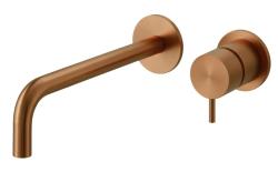 Waterevolution Flow Einbau-Waschtischarmatur PVD gebürstetes Kupfer mit Auslauf 21 cm T116BCPE-21