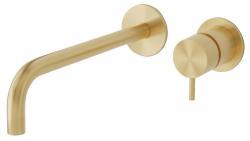 Waterevolution Flow Einbau-Waschtischarmatur PVD Weißgold mit Auslauf 25 cm T116BWGE-25
