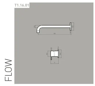 Waterevolution Flow Einbau-Waschtischarmatur PVD Weißgold mit Auslauf 25 cm T116BWGE-25