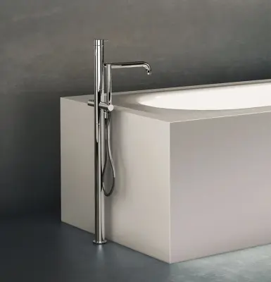 Waterevolution Flow freistehende Badewannenarmatur mit Handbrause Gebürstetes Kupfer T133CPE