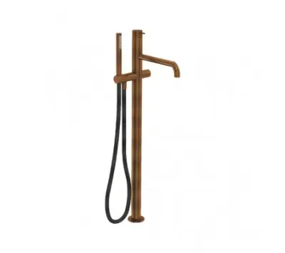 Waterevolution Flow freistehende Badewannenarmatur mit Handbrause Gebürstetes Kupfer T133CPE