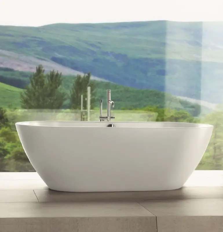 Waterevolution Flow freistehende Badewannenarmatur mit Handbrause Gebürstetes Kupfer T133CPE