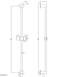 Waterevolution Flow Duschstangen-Set mit Handbrause 800mm gebürstetes Kupfer T1661CPE