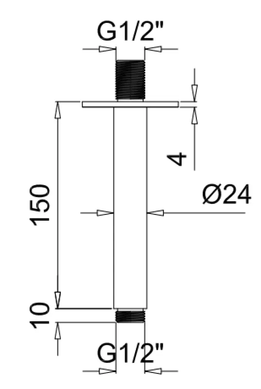SB Rubinetterie Universal Decken-Duscharm rund 15cm Farbe Chrom1208946682
