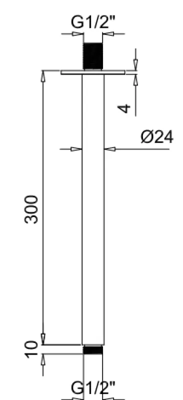 SB Rubinetterie Universale Decken-Duscharm rund 30cm Farbe Schwarz matt 1208946684