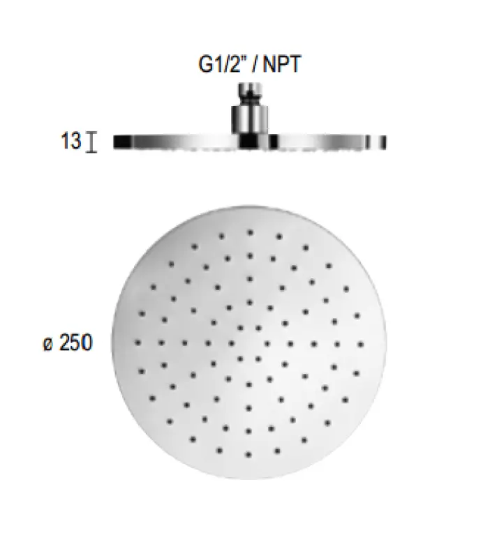 SB Rubinetterie Regendusche Eco Air wassersparende Kopfbrause 25cm Metall Schwarz matt 1208946742