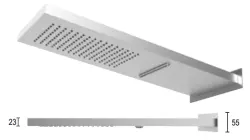 SB Square Regendusche mit Wandanschluss und Wasserfallbrause, Schwarz matt 1208946757