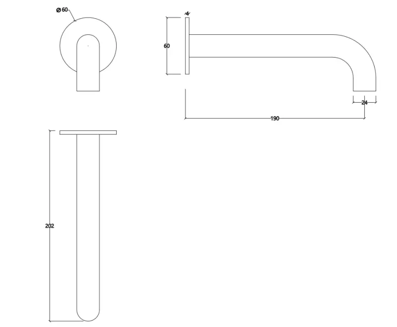 Waterevolution Flow Wannenauslauf mattweiß T167119BR Länge Auslauf 19cm