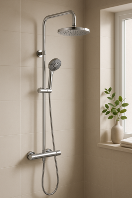 DEMM Shower Duschkombination Thermostat mit Regendusche Chrom 1208946965