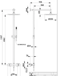 DEMM Shower Duschkombination Thermostat mit Regendusche Chrom 1208946967