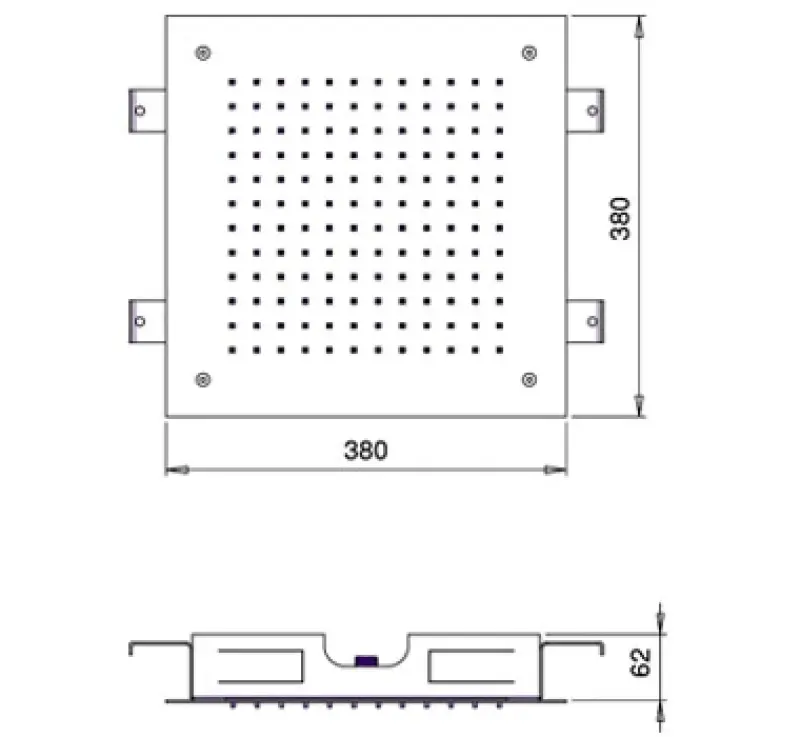 SB Square 316 Einbau-Regendusche 38x38cm komplett aus Edelstahl 1208946996