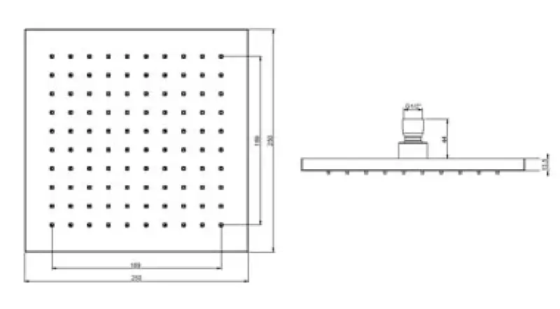 SB Rubinetterie Regendusche Eco Air wassersparende quadratische Regendusche Schwarz matt 25x25cm 1208947015