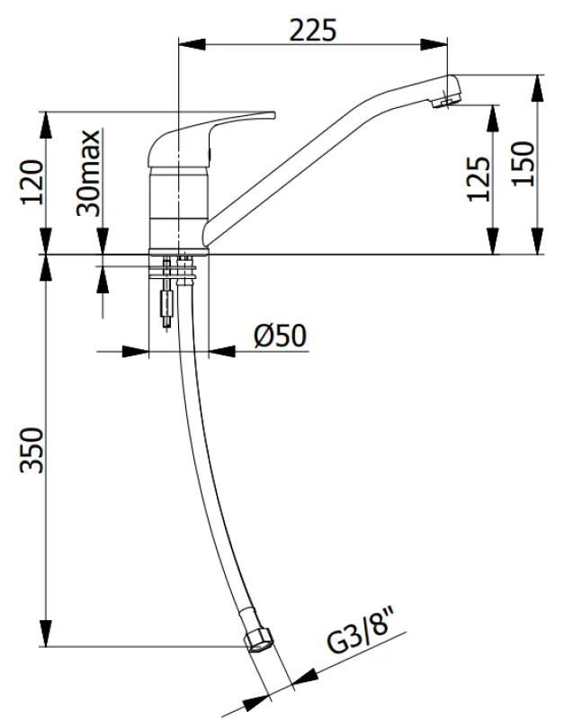 DEMM Einhebel-Küchenarmatur mit Schwenkauslauf, Chrom 1208947358