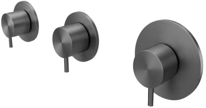 Waterevolution Flow Unterputz-Duschthermostat mit 2 Absperrventilen Gun Metal 1208948847