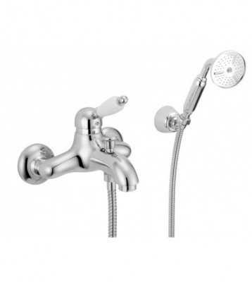 PB Nostalgischer Badewannenmischer mit Handbrauseset Chrom