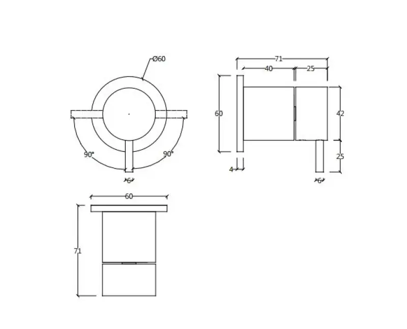 Waterevolution Flow Unterputz 2-Wege-Umsteller runde Rosette Gun Metal T1482S.GME