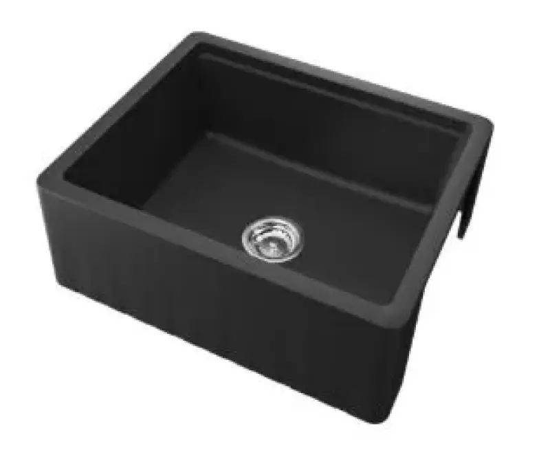 GraniteMy Tradition Landhausstil Spülbecken, doppelseitige Granitspüle 60x48 cm, weiß Unterbau 1208953017