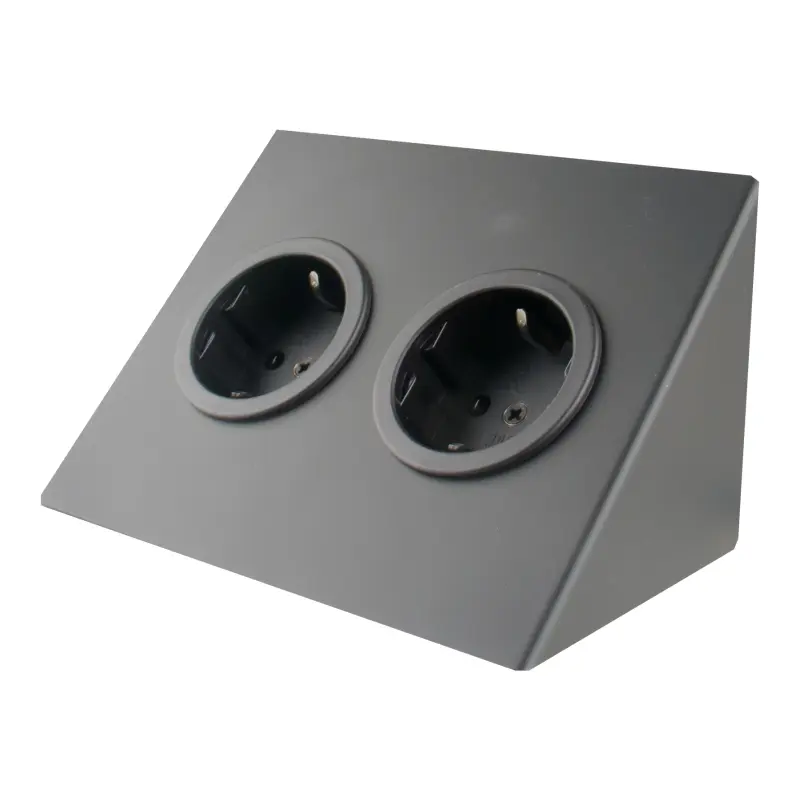 Indux Corner Energie-Säule, horizontal zu montieren, mit 2 Steckdosen, Schutzkontakt, schwarz 1208953212