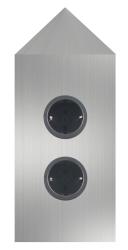 Indux Corner Energie-Säule mit 2 Steckdosen Randaarde Eckausführung Edelstahl 1208953220