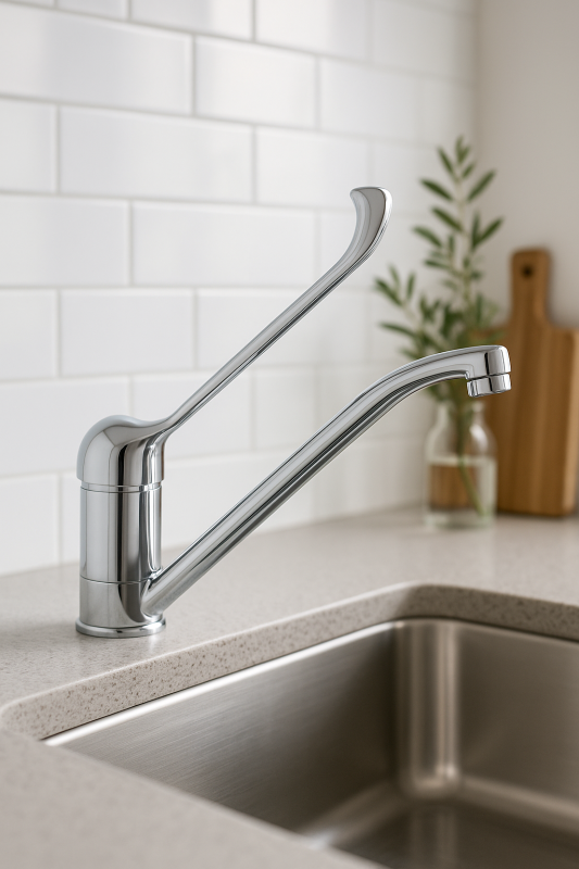 PB Clinic behindertengerechte Küchenarmatur mit schwenkbarem und langem Hebel, Auslauf Chrom 1208953266