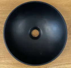 Solid S kleines Waschbecken aus Mineralwerkstoff, rund, 30 x 30 x 11 cm, mattschwarz, 1208953271