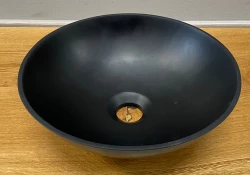 Solid S kleines Waschbecken aus Mineralwerkstoff, rund, 30 x 30 x 11 cm, mattschwarz, 1208953271