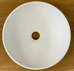 Solid S kleines Waschbecken aus Mineralwerkstoff, rund, 30 x 30 x 11 cm, mattweiß, 1208953273