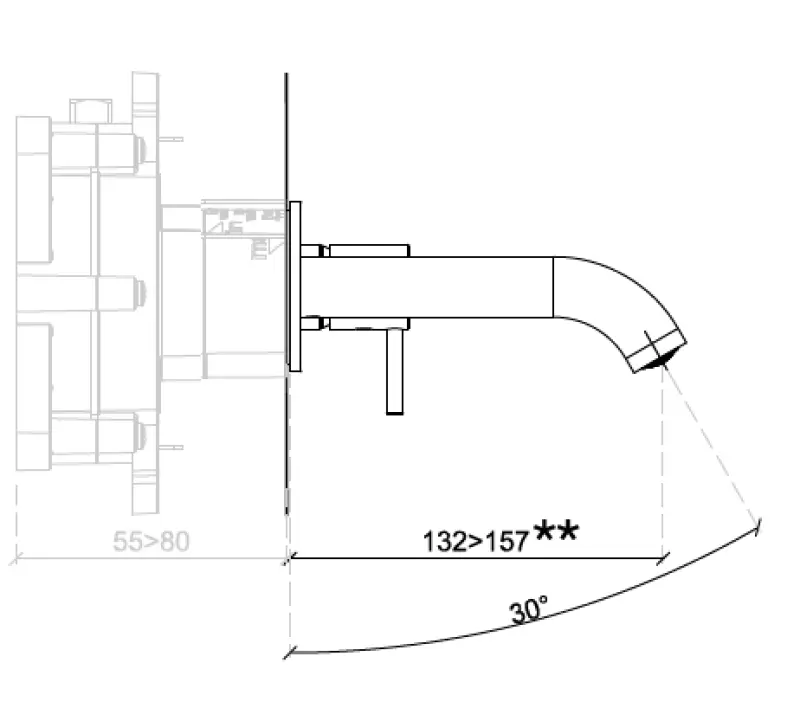 SB Round Unterputz-Waschtischarmatur, gebürstetes Kupfer PVD 132mm