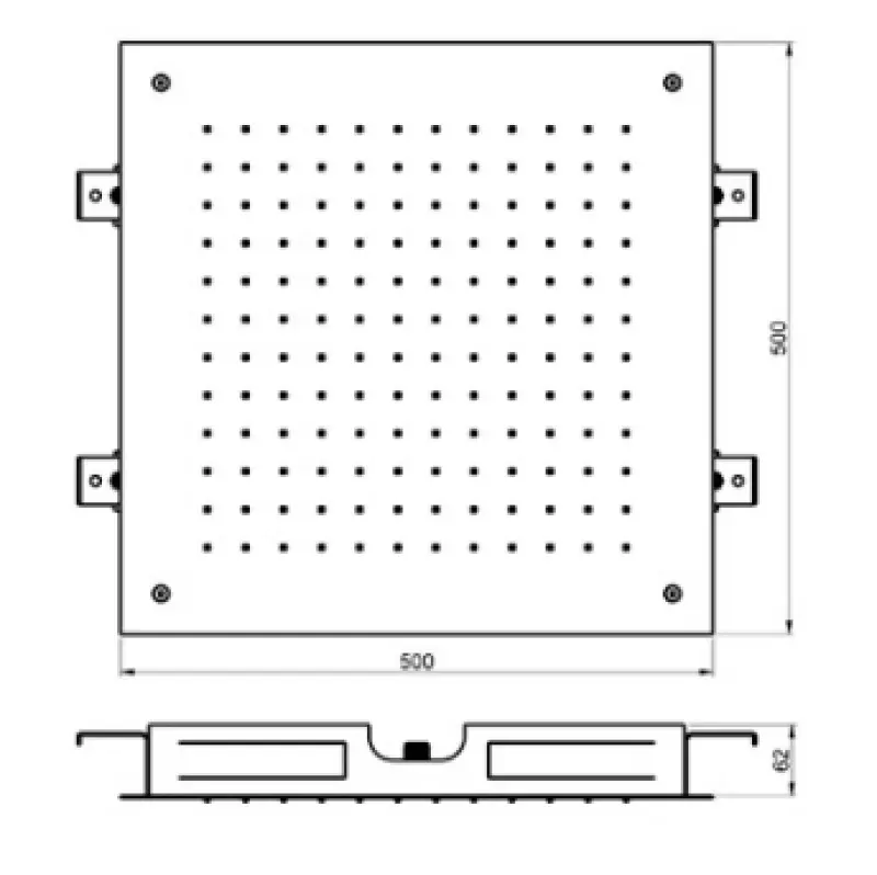 SB Square Einbau-Regendusche 500x500mm Gebürstetes Messing PVD