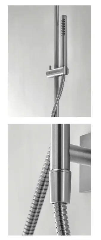 SB 316 Square Gleitstangenset mit Handbrause und Brauseschlauch, Edelstahl