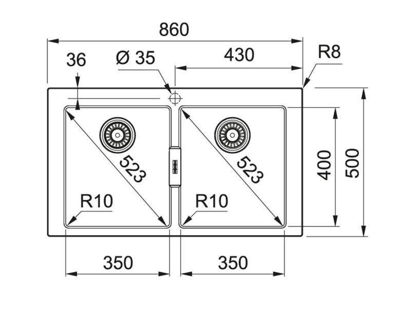 Franke Sirius 2 S2D 620 Kunststoff Doppelspülbecken Schwarz Aufbau 143.0634.552
