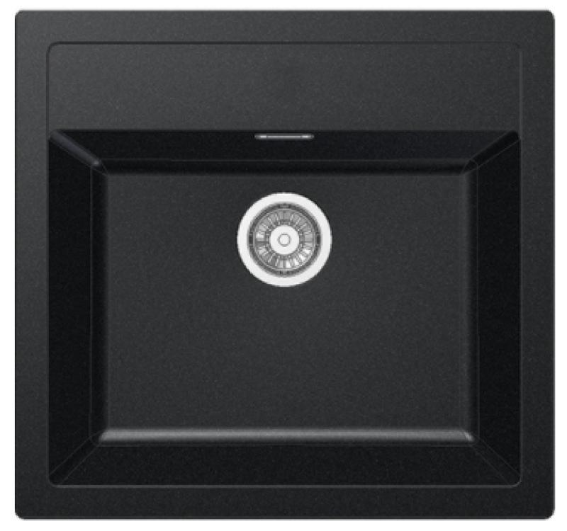 Franke Sirius 2 S2D 610.50 Kunststoff schwarzes Spülbecken 56x53cm Aufbau mit Hahnloch 114.0271.940