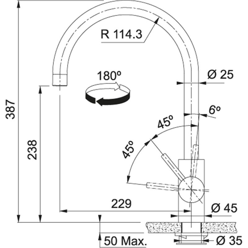 Franke Küchenarmatur Eos Neo schwenkbarer Auslauf, PVD Kupfer 115.0628.251