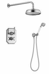 PB Classic Nostalgic Unterputz-Duschset Chrom mit Handbrause und Regendusche 225mm 1208953841