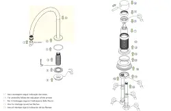 Waterevolution Flow 2-Loch Waschtischarmatur mit kleinem 127mm V-Auslauf, gebürstetes Messing T1121VLE