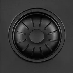 Lorreine schwarz Quarzspüle 45x40cm Unterbau und flächenbündig, mit schwarzem Korbstecker 1208954001