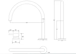 Waterevolution Flow 2-Loch Waschtischarmatur Weiß mit niedrigem 113mm U-Auslauf T1121UBR