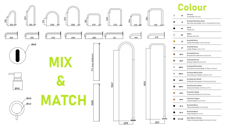 Waterevolution Flow 2-Loch Waschtischarmatur, PVD gebürstetes Kupfer T1121UCPE