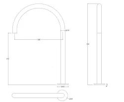 Waterevolution Flow 2-Loch Waschtischarmatur Weiß mit hohem 213mm U-Auslauf T1122UBR