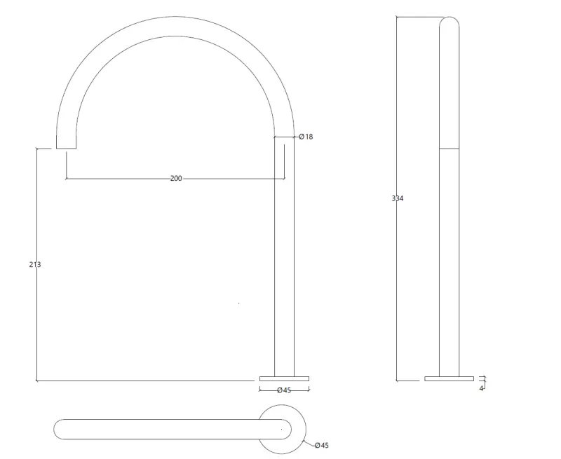 Waterevolution Flow 2-Loch-Waschtischarmatur schwarz mit hohem U 200 mm Auslauf T1122UPR