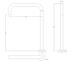 Waterevolution Flow 2-Loch-Waschtischarmatur mit hohem Auslauf 222, Chrom T122H01